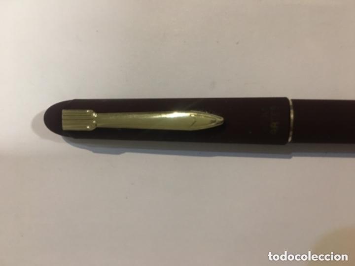Bol&iacute;grafos antiguos: PLUMA RARA  MICRO ARTES MARRON - Foto 3