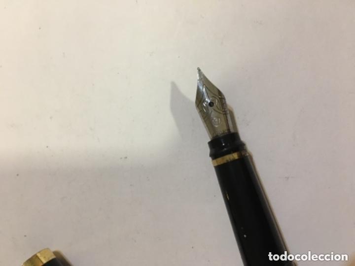 Bol&iacute;grafos antiguos: PLUMA LACADA EN NEGRO,BONITOS DETALLES - Foto 3