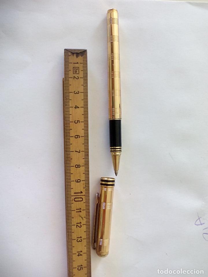Bol&iacute;grafos antiguos: ROLLERBALL MARCA COLIBR&Iacute;. DORADO. - Foto 4