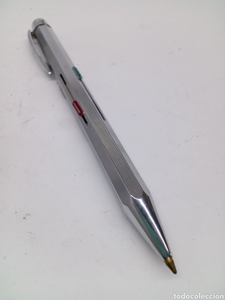 Bol&iacute;grafos antiguos: Boligrafo multicolor acero - Foto 3