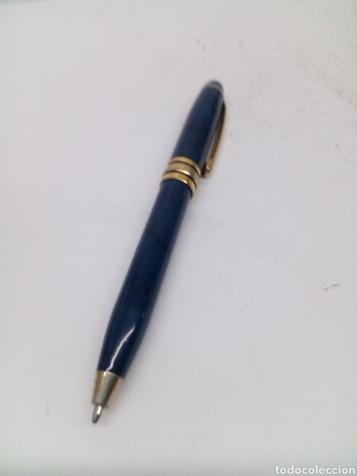 Alte Kugelschreiber: Bol&iacute;grafo Bismark marmolado azul