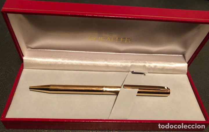 Bol&iacute;grafos antiguos: Bol&iacute;grafo Sheaffer gold electroplated - Foto 2