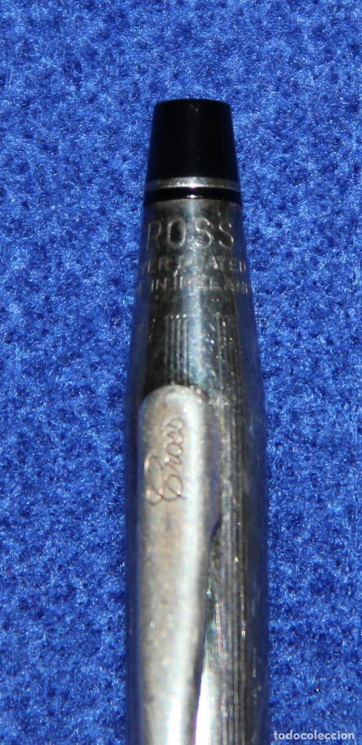 Bol&iacute;grafos antiguos: BOLIGRAFO CROSS SILVER PLATED - Foto 4