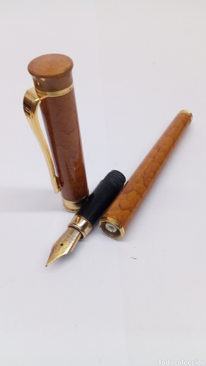 Bol&iacute;grafos antiguos: Pluma lacado marmolado - Foto 1
