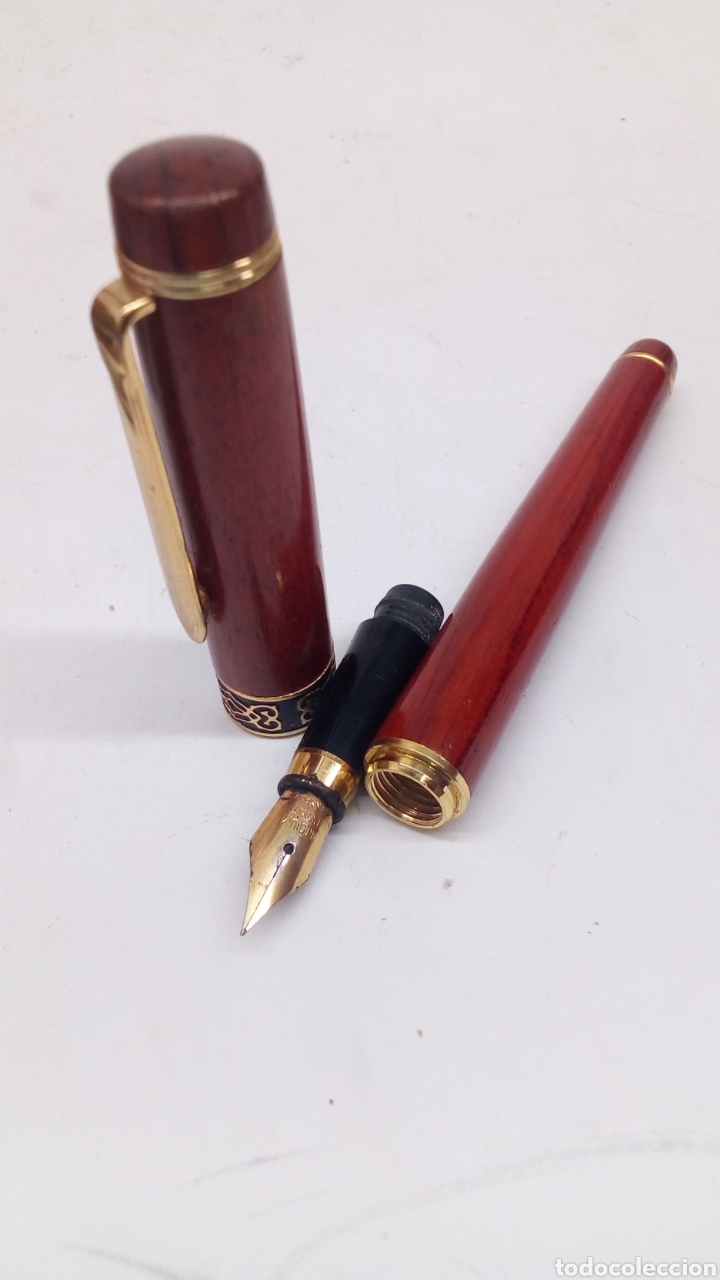 Bol&iacute;grafos antiguos: Pluma cuerpo madera - Foto 1