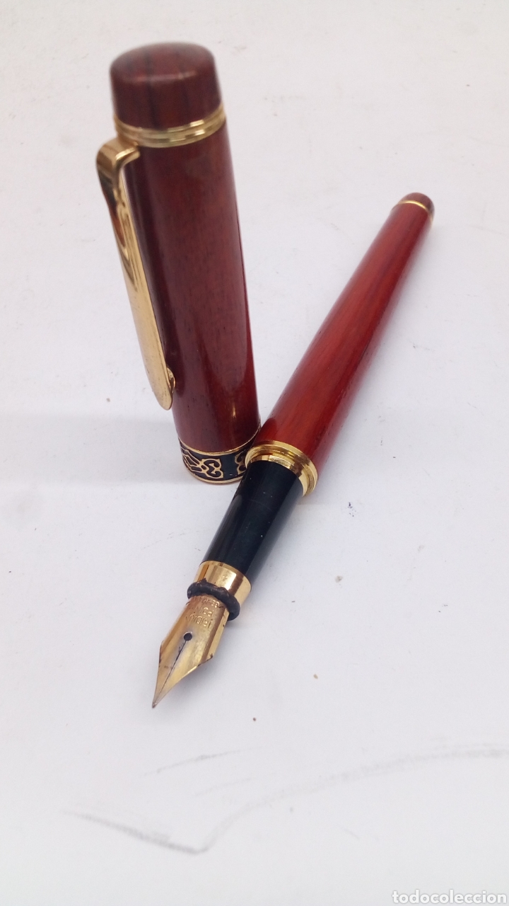 Bol&iacute;grafos antiguos: Pluma cuerpo madera - Foto 3