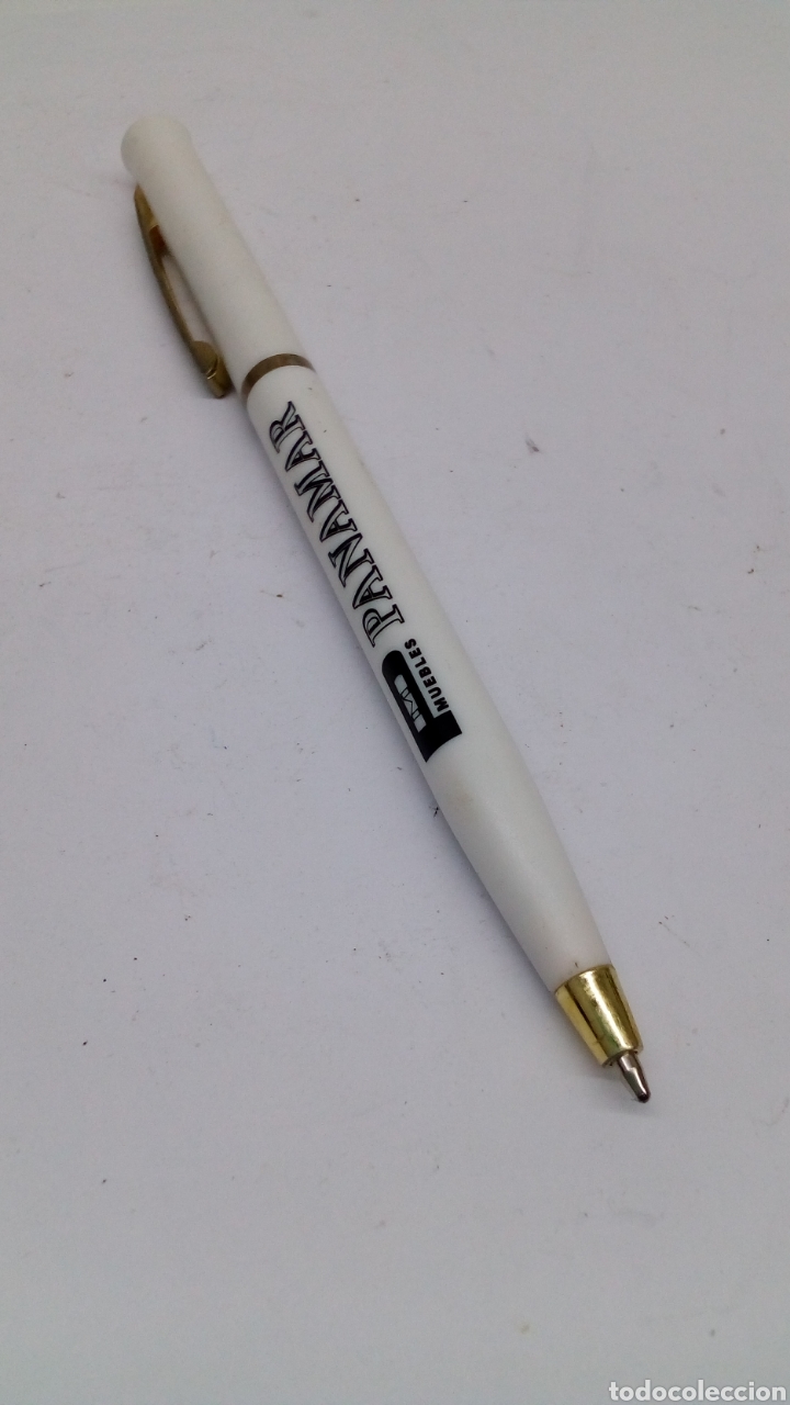 Bol&iacute;grafos antiguos: Boligrafo open lacado blanco - Foto 2