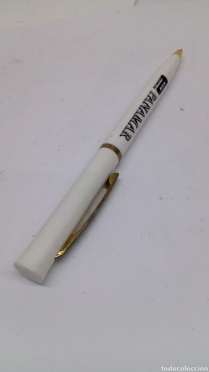 Bol&iacute;grafos antiguos: Boligrafo open lacado blanco - Foto 1