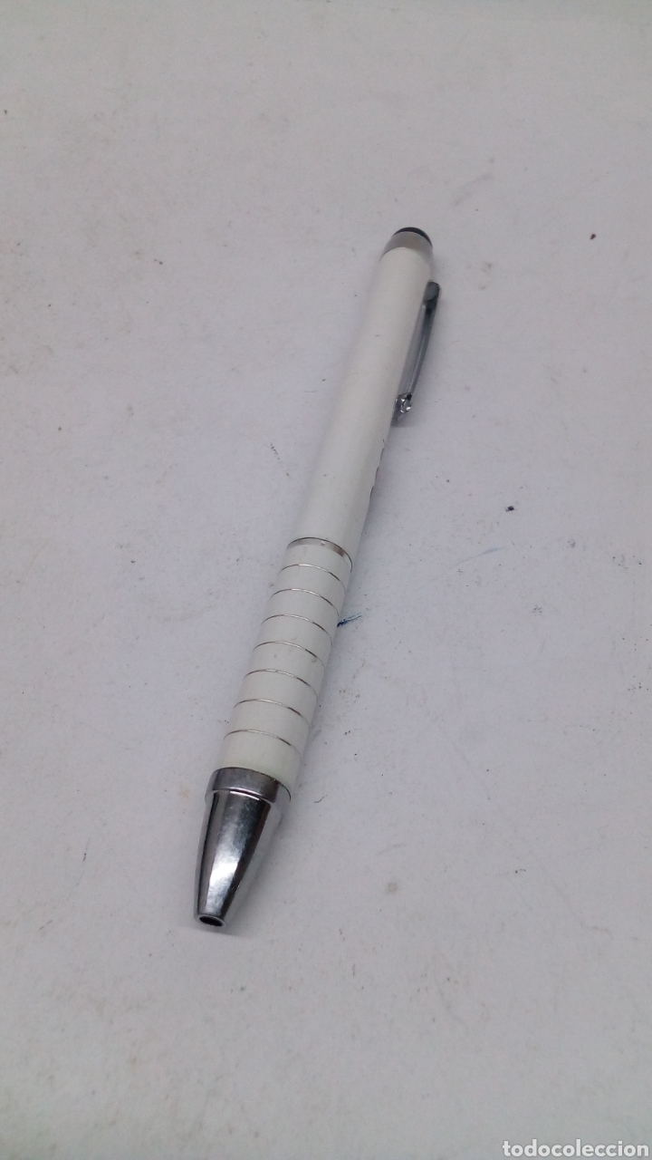 Bol&iacute;grafos antiguos: Boligrafo lacado blanco - Foto 2