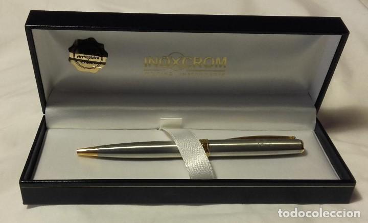 Stylos-bille anciens: BOLIGRAFO INOXCROM GOLD ELECTROPLATED 23'6 KTS BRITISH PETROLEUM