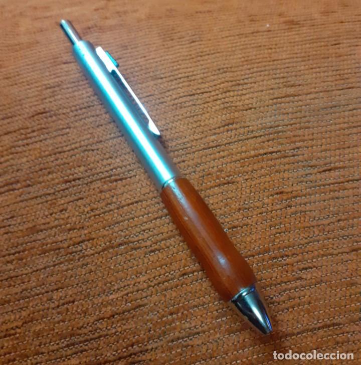Bolígrafos antiguos: Boligrafo de dos tintas , metal y madera ,regalo de empresa, nuevo - Foto 4 - 265358769