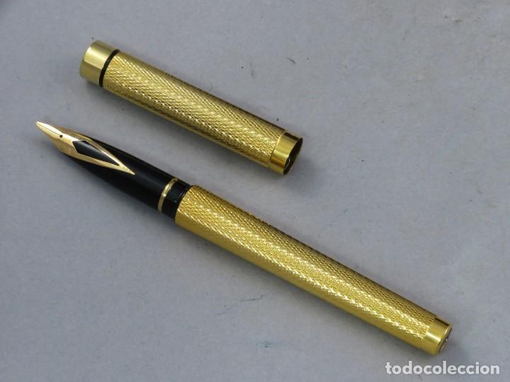 Bol&iacute;grafos antiguos: Pluma Sheaffer chapada en oro 14k En estuche original - Foto 4