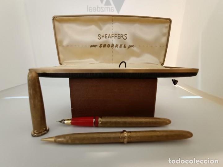 Bol&iacute;grafos antiguos: Set de bol&iacute;grafo y pluma Sheaffer. - Foto 2