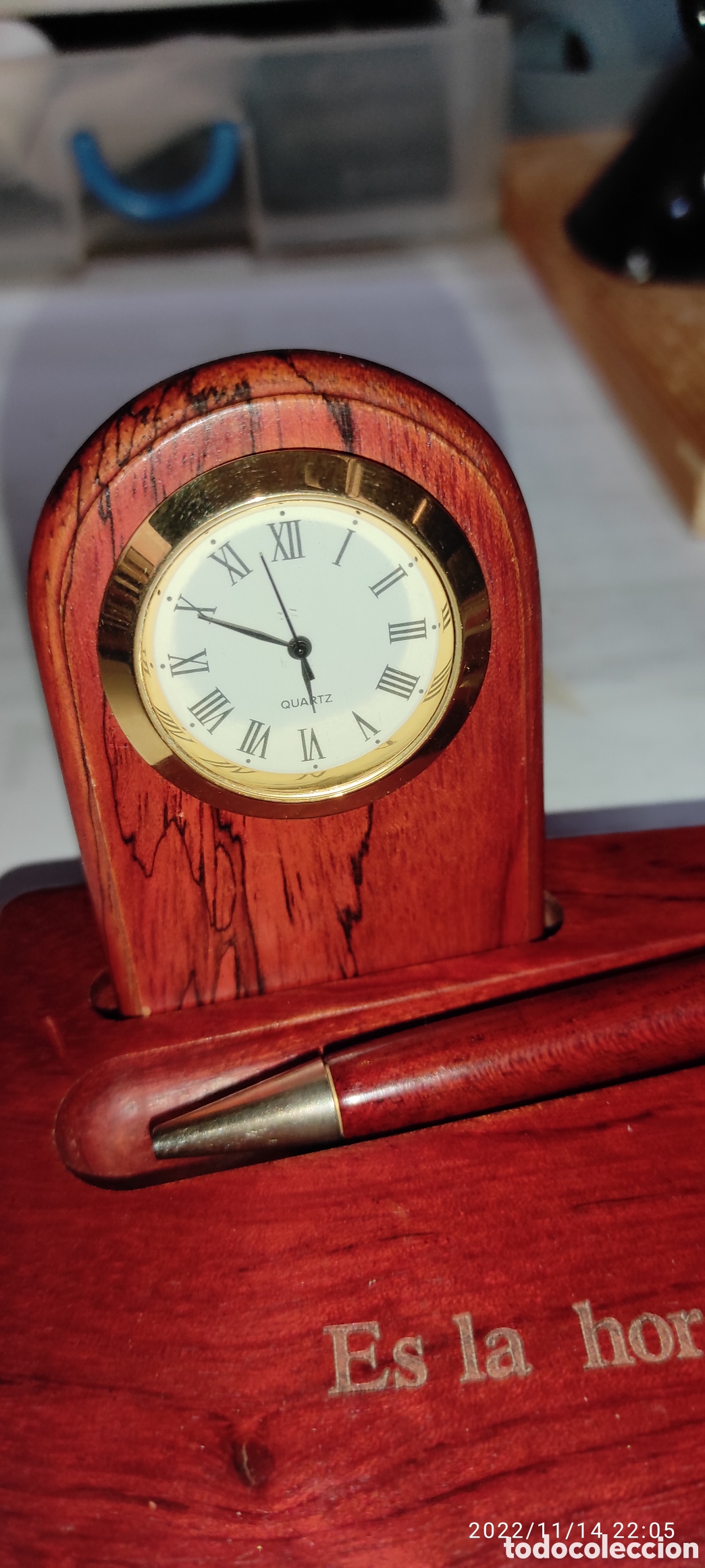 Bol&iacute;grafos antiguos: ESCRIBANA CON RELOJ - Foto 4