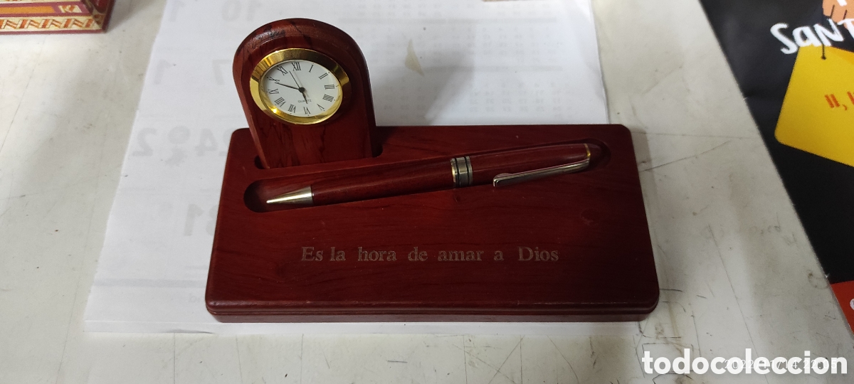 Bol&iacute;grafos antiguos: ESCRIBANA CON RELOJ - Foto 1