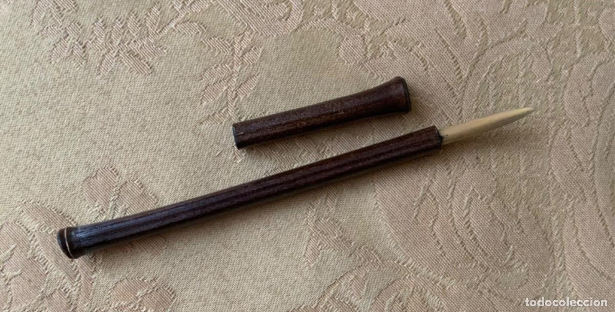 Bol&iacute;grafos antiguos: PALILLERO CON PLUMIN DE MADERA - Foto 11