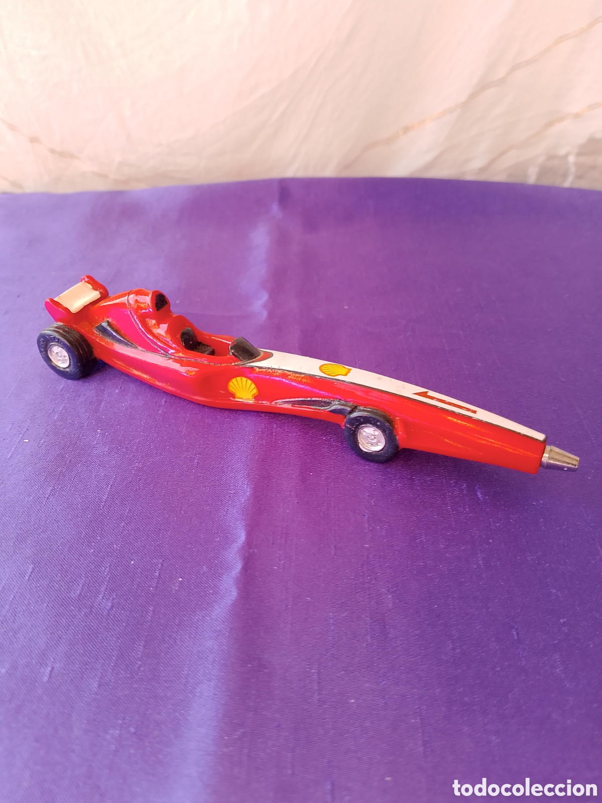 Old Ballpoint Pens: Bol&iacute;grafo publicidad de Shell con forma de coche f&oacute;rmula 1