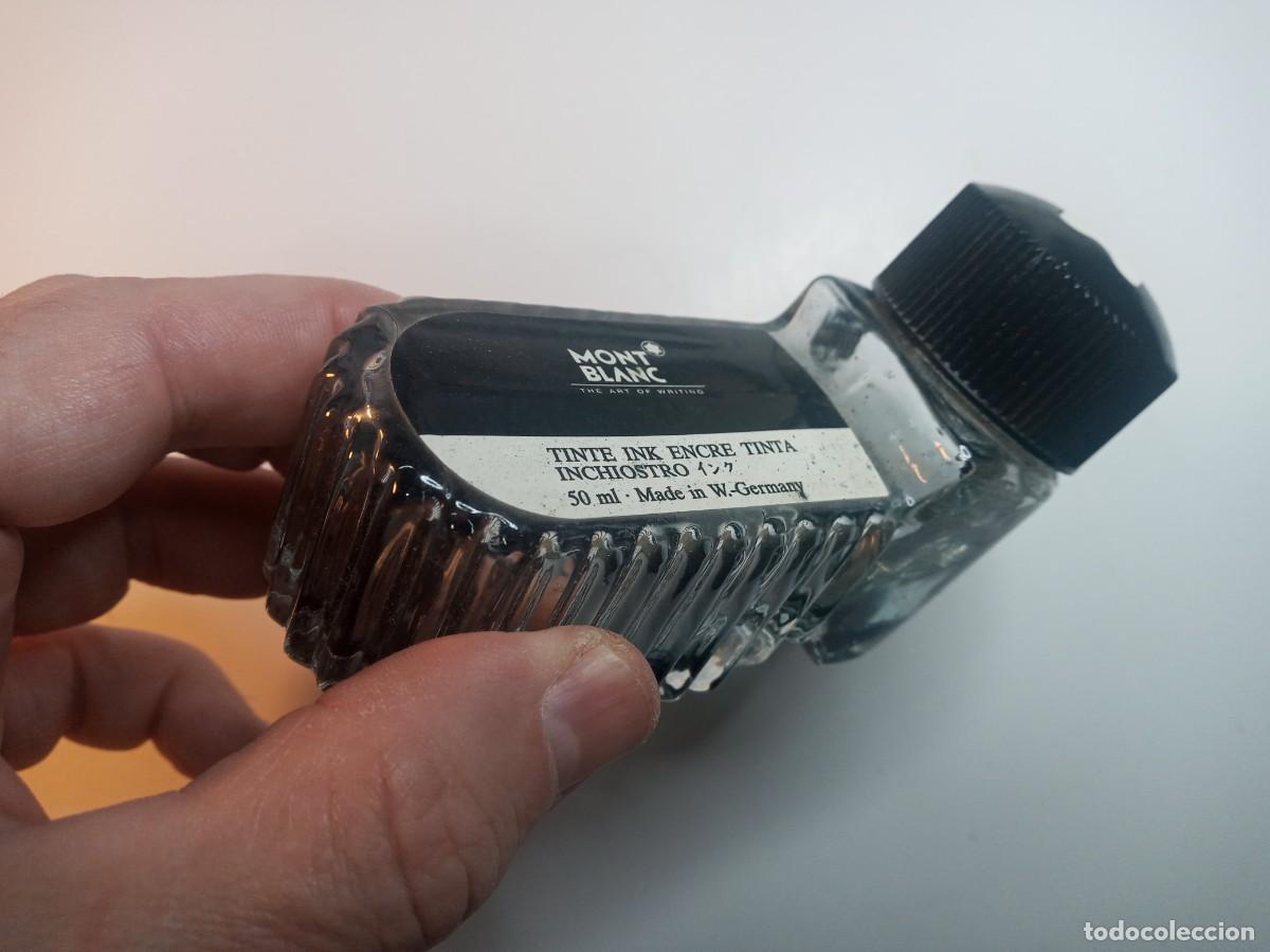 Bol&iacute;grafos antiguos: Tintero MontBlanc de cristal - Foto 2