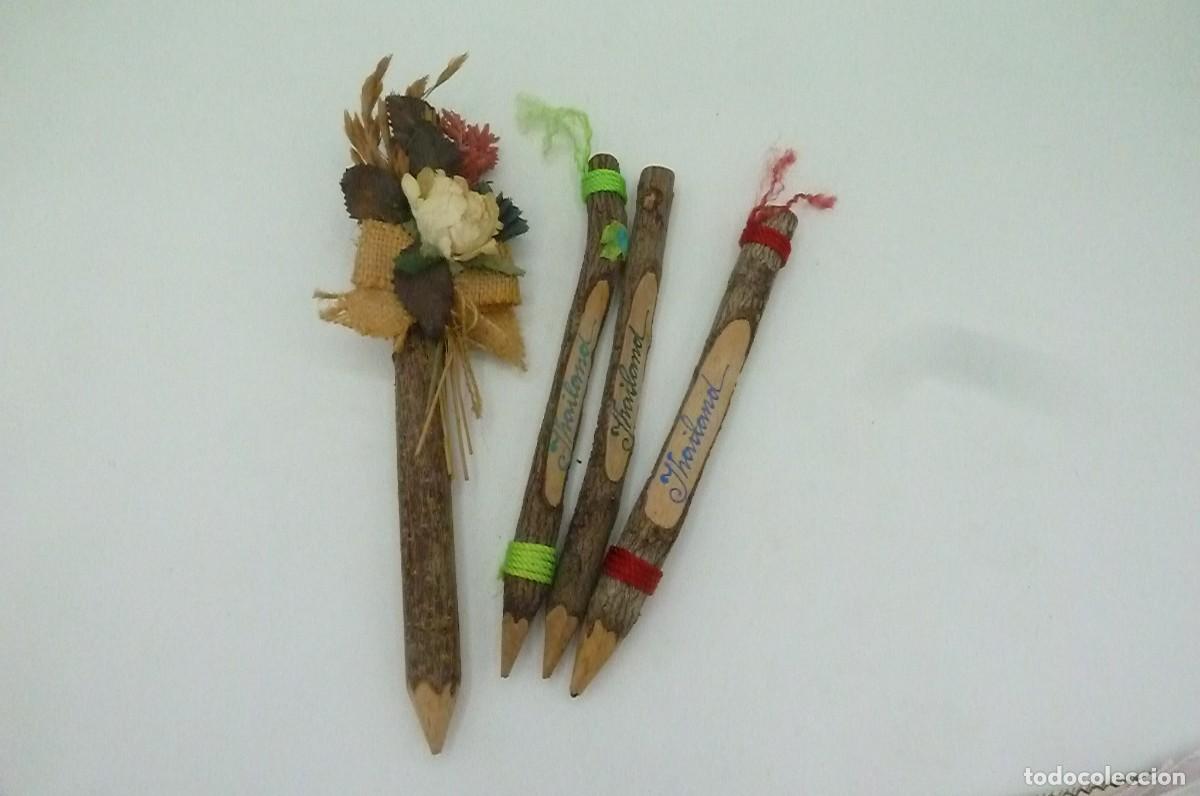 Bol&iacute;grafos antiguos: Lote l&aacute;pices de madera - Foto 2
