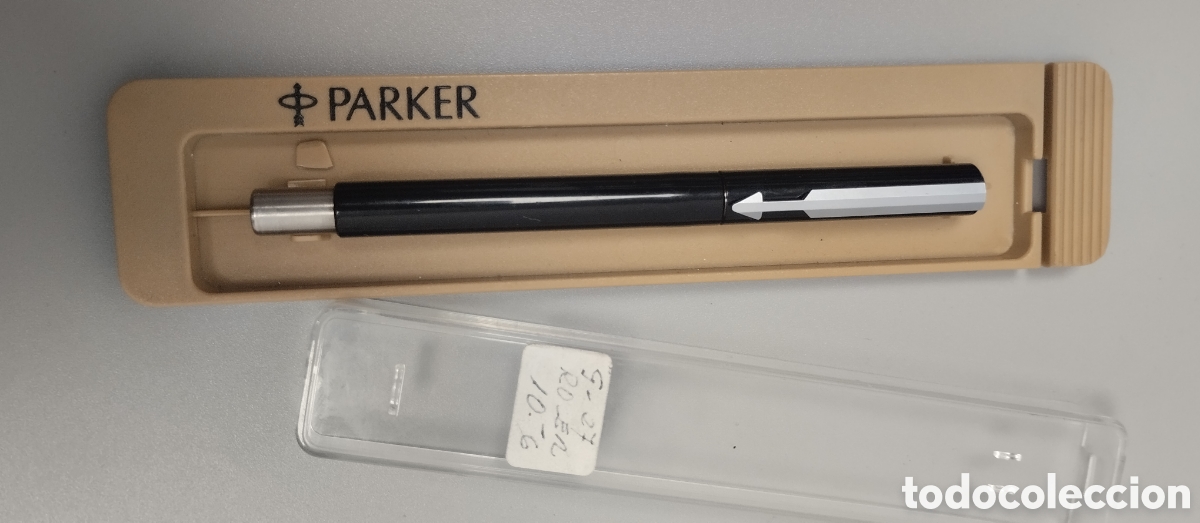 Bol&iacute;grafos antiguos: Roller de Parker en negro con estuche. - Foto 2