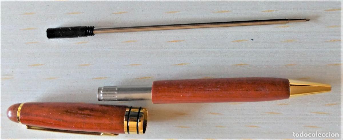 Bol&iacute;grafos antiguos: BOL&Iacute;GRAFO DE MADERA CON ESTUCHE - Foto 4