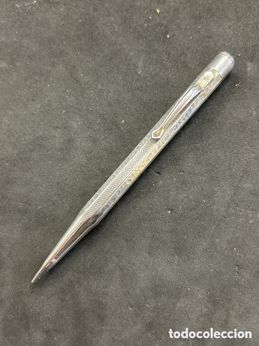 Bol&iacute;grafos antiguos: Portaminas de plata - Foto 2