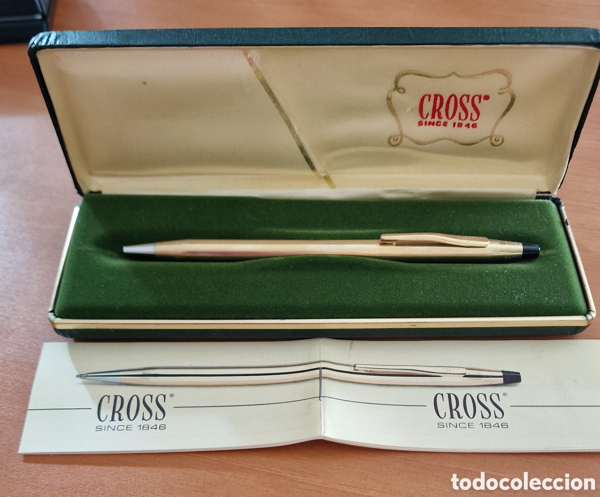 Bol&iacute;grafos antiguos: Cross chapado en oro - Foto 1