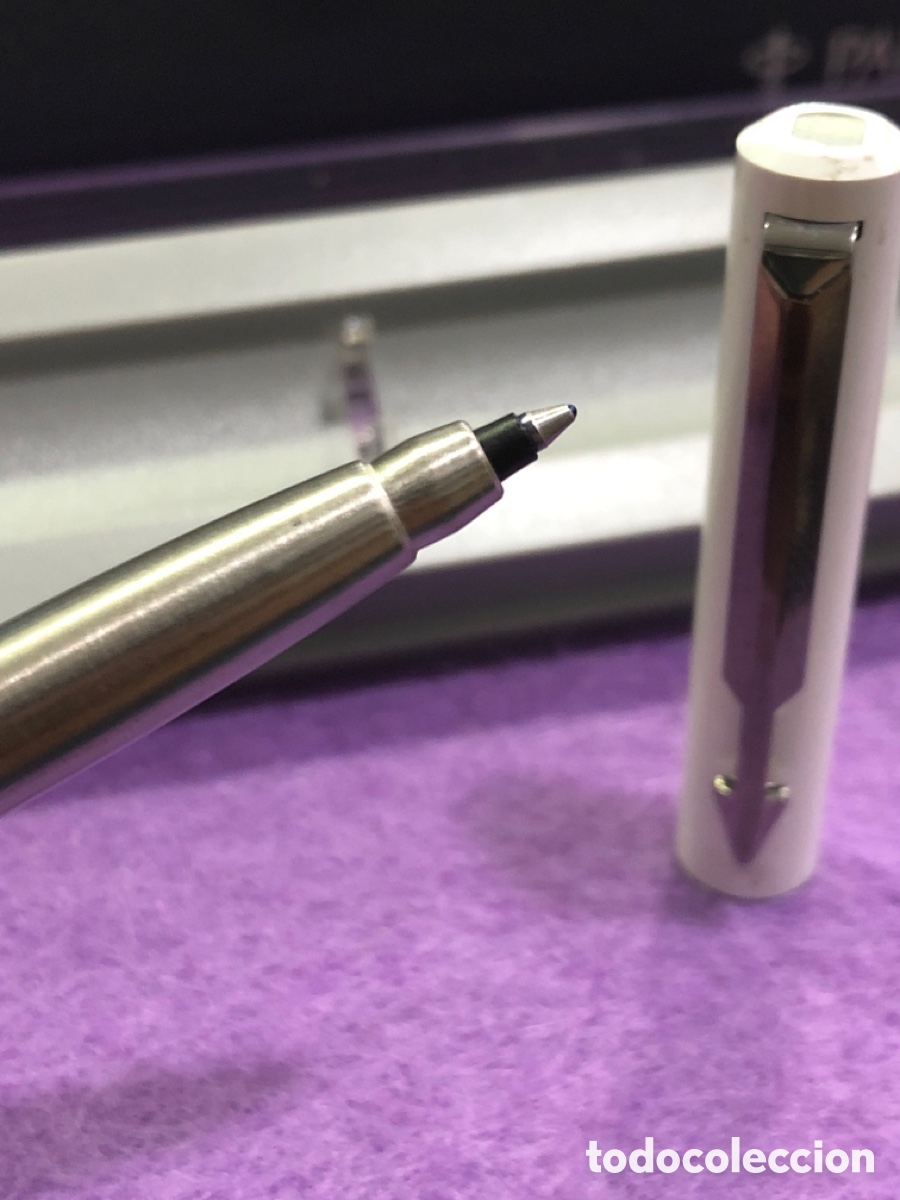 Bol&iacute;grafos antiguos: Parker Vector blanco (L69) - Foto 2