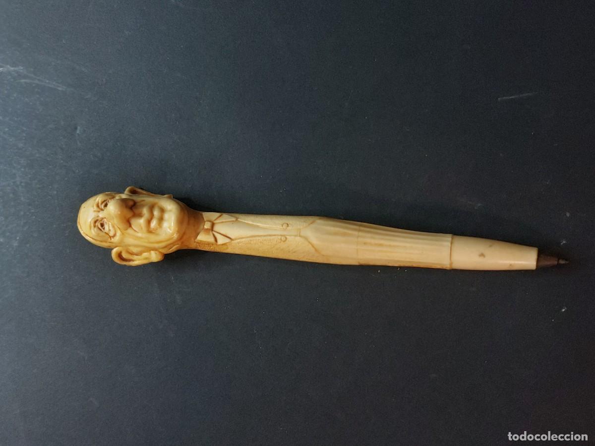 Bol&iacute;grafos antiguos: BOL&Iacute;GRAFO ANTIGUO CELULOIDE CON CABEZA - Foto 1