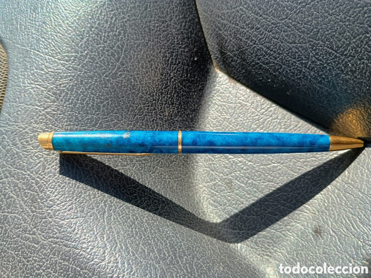 Bol&iacute;grafos antiguos: Bol&iacute;grafo turquesa funcionando - Foto 3
