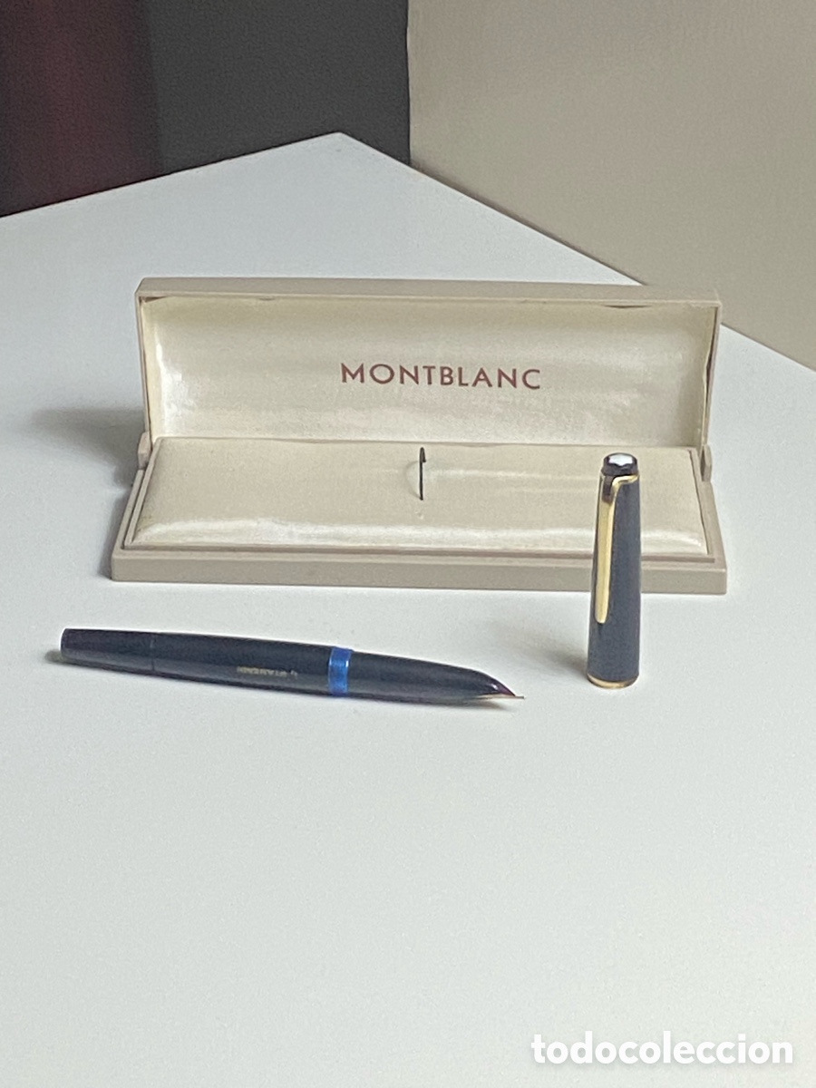 Bol&iacute;grafos antiguos: Pluma Montblanc con caja y tintero - Foto 5