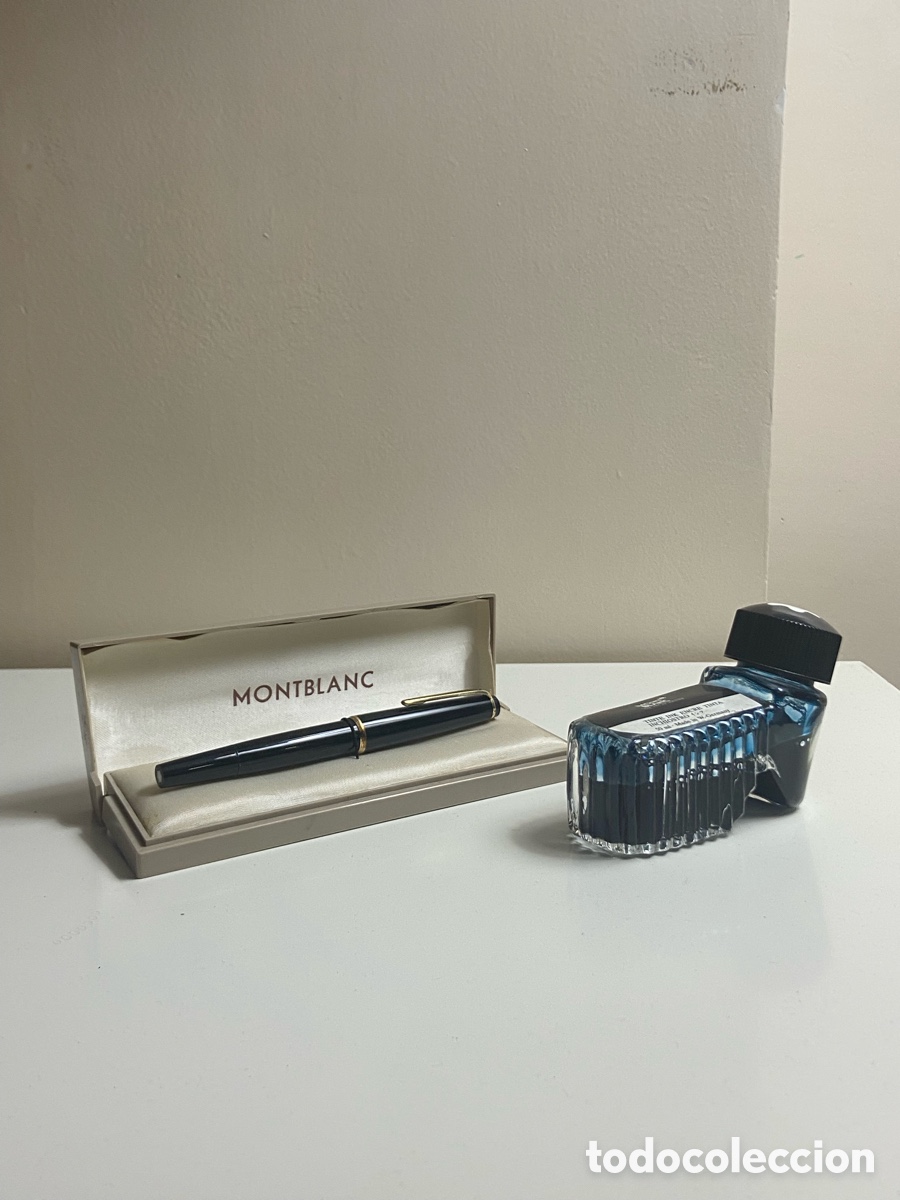 Bol&iacute;grafos antiguos: Pluma Montblanc con caja y tintero - Foto 1