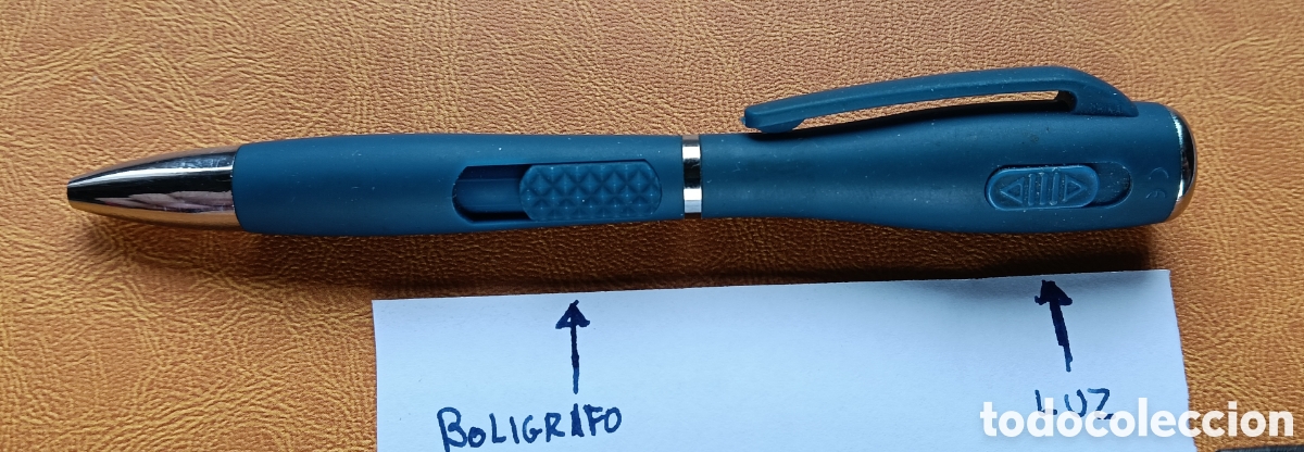 Bol&iacute;grafos antiguos: Roller con luz, azul oscuro , - Foto 6