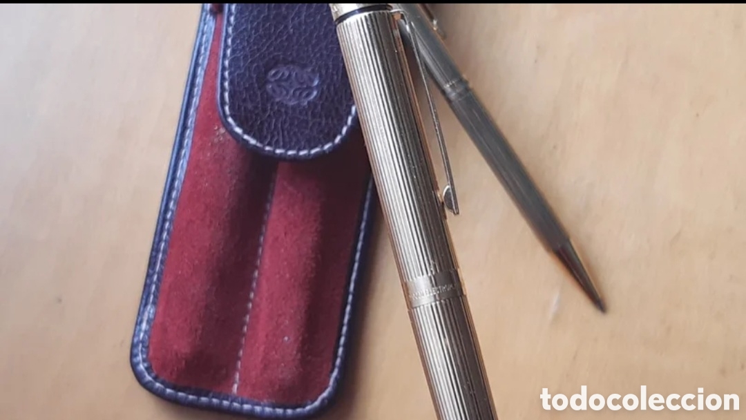 Bol&iacute;grafos antiguos: Boli y pluma de oro y estuche - Foto 2