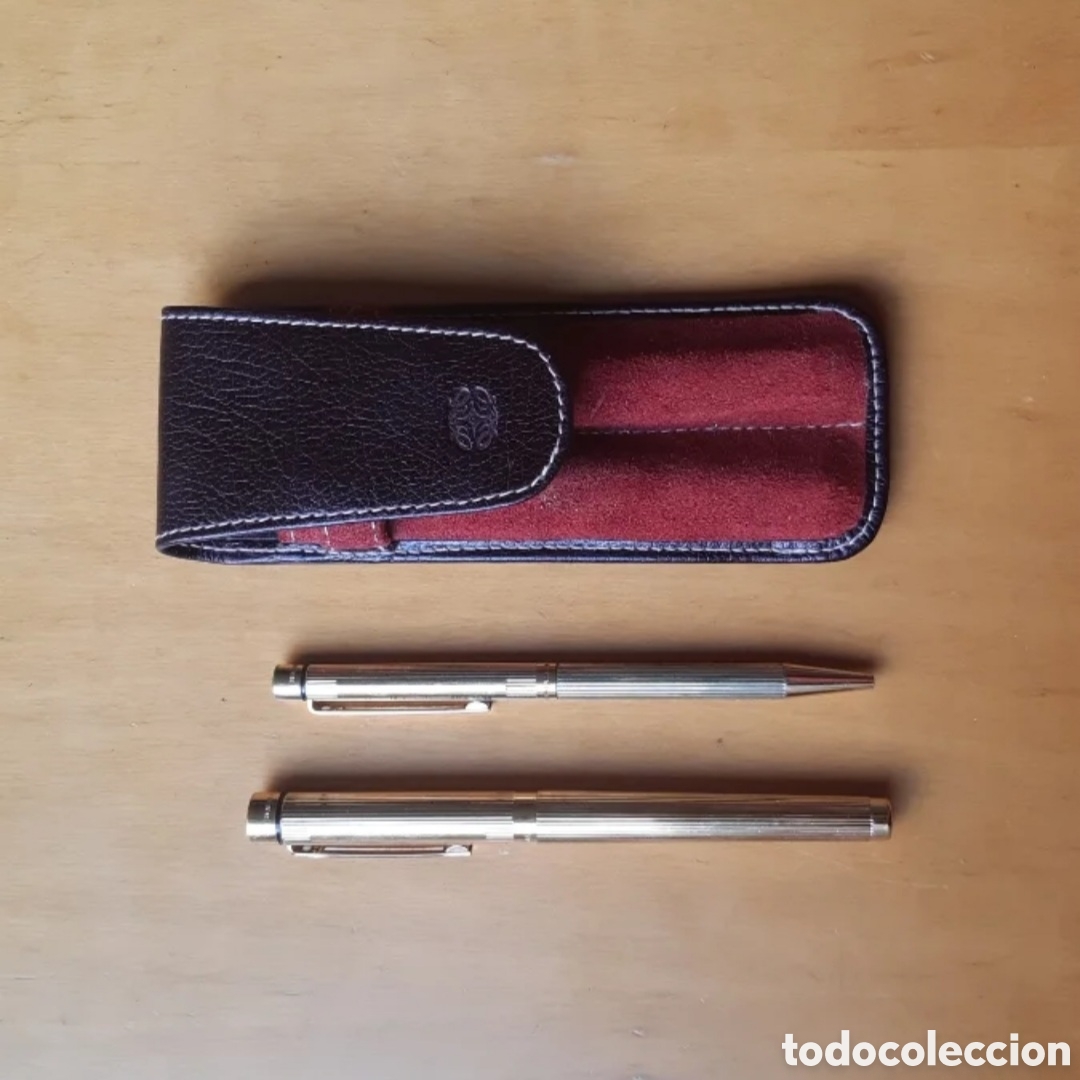 Bol&iacute;grafos antiguos: Boli y pluma de oro y estuche - Foto 1