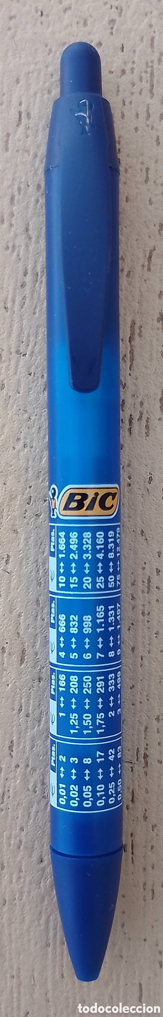 Bol&iacute;grafos antiguos: Boligrafo BIC con Tabla de Conversi&oacute;n - Foto 1