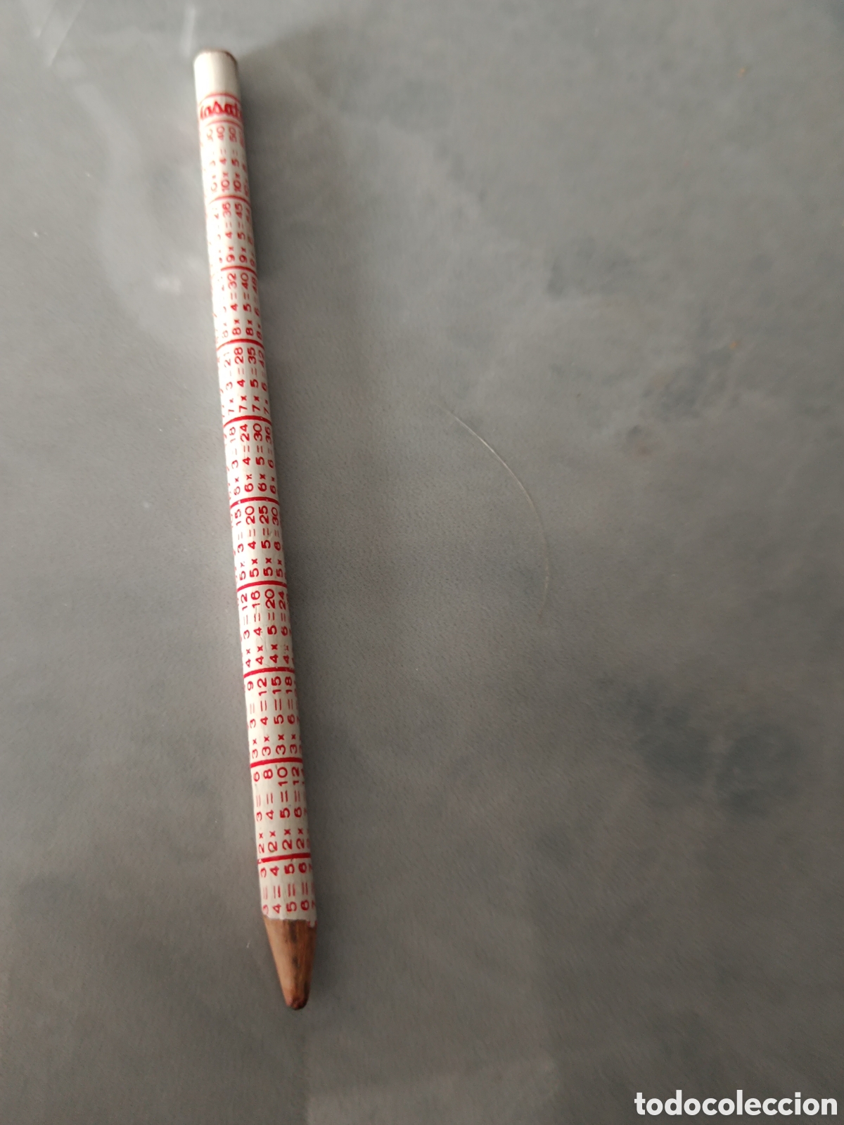 Bol&iacute;grafos antiguos: Antiguo l&aacute;piz de las tablas de multiplicar - Foto 3