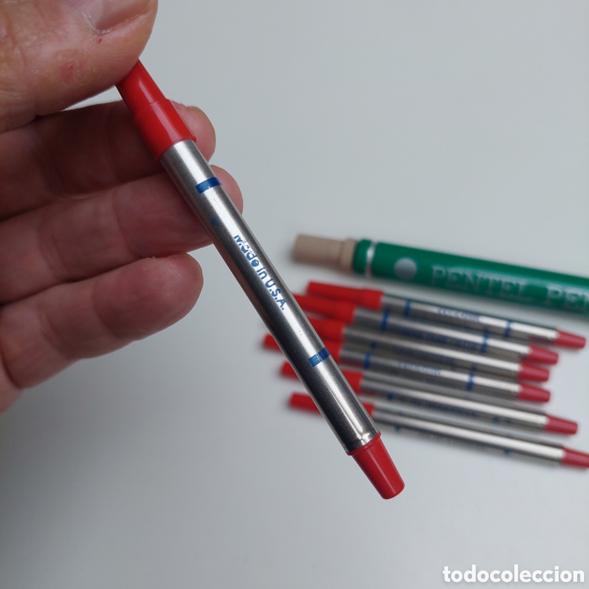 Bol&iacute;grafos antiguos: Lote de Sheaffer rojo. - Foto 4