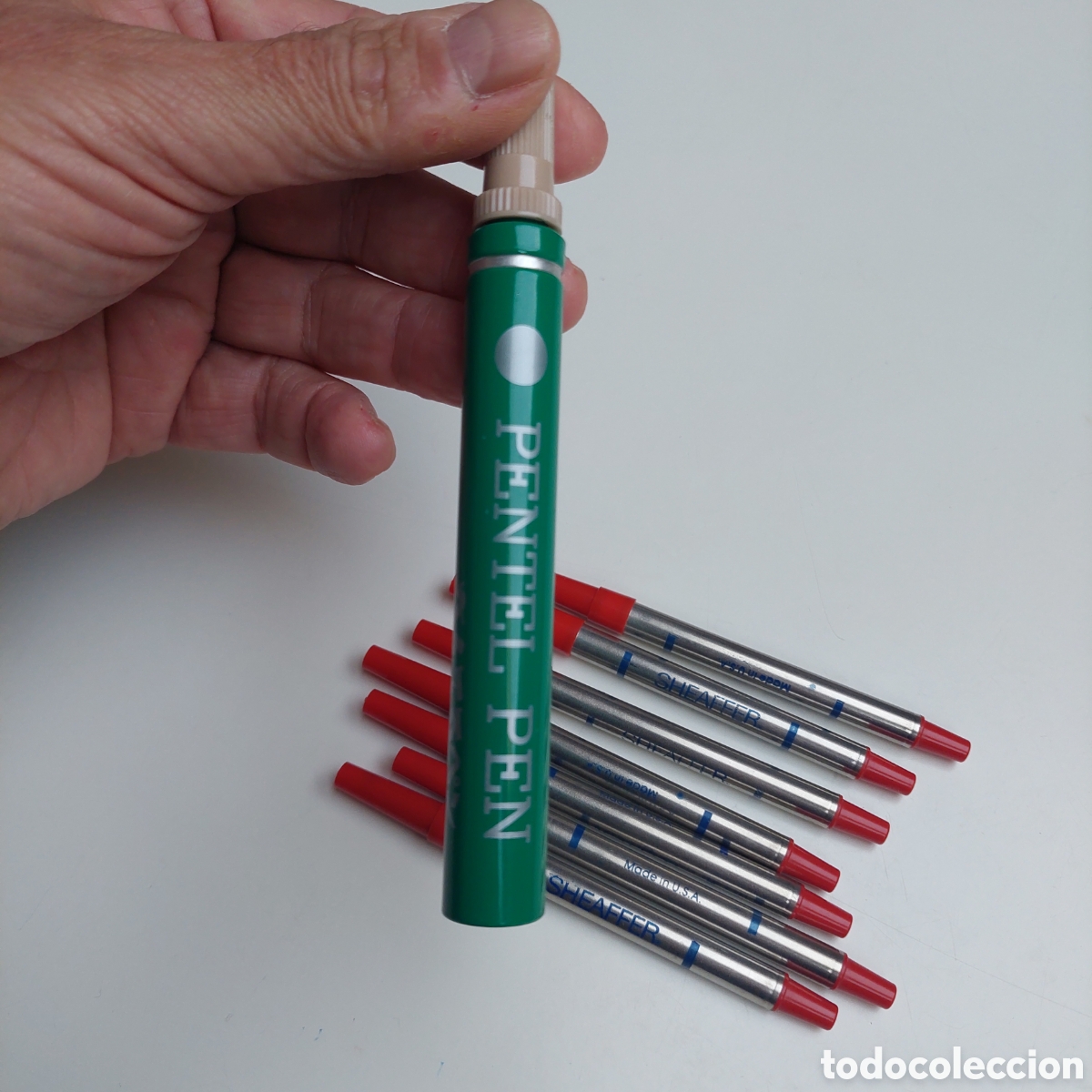 Bol&iacute;grafos antiguos: Lote de Sheaffer rojo. - Foto 5