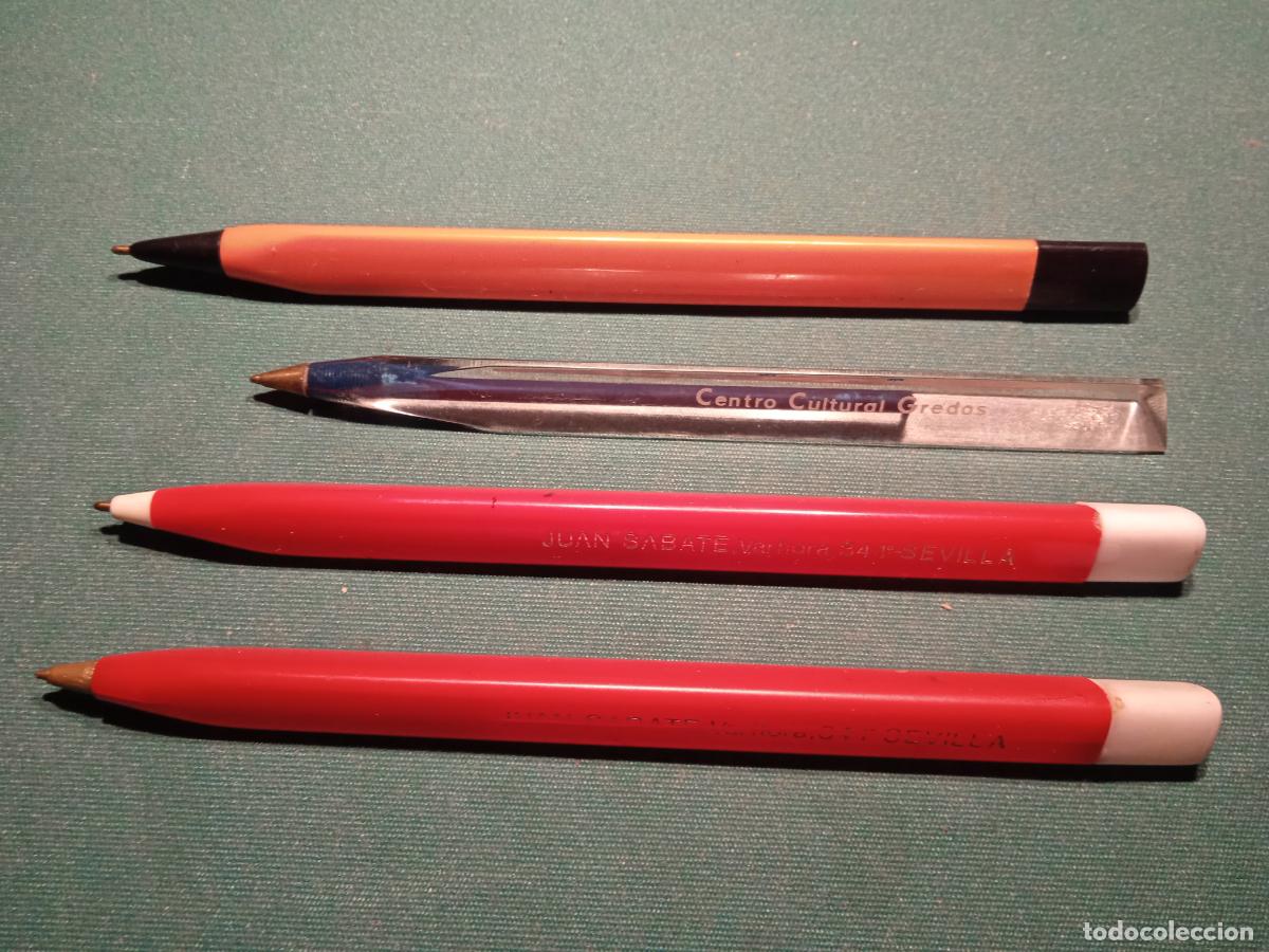 Bol&iacute;grafos antiguos: CUATRO BOL&Iacute;GRAFOS ANTIGUOS CON FORMA TRIANGULAR - Foto 1