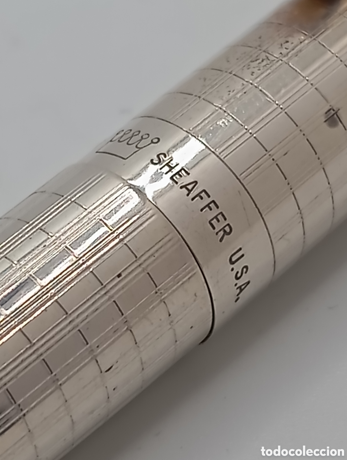 Bol&iacute;grafos antiguos: Rollerball Sheaffer Targa en plata de le6 - Foto 8