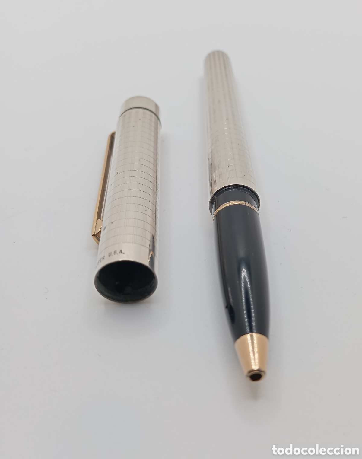 Bol&iacute;grafos antiguos: Rollerball Sheaffer Targa en plata de le6 - Foto 9