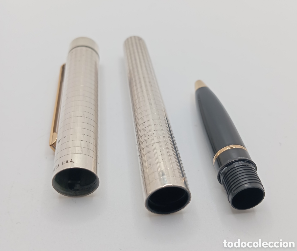 Bol&iacute;grafos antiguos: Rollerball Sheaffer Targa en plata de le6 - Foto 10