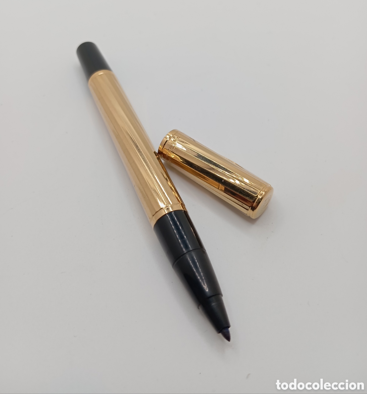 Bol&iacute;grafos antiguos: Rollerball waterman dorado - Foto 6