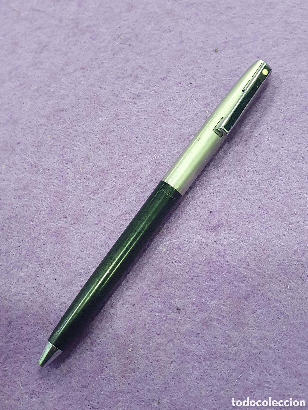 Bol&iacute;grafos antiguos: Bol&iacute;grafo Sheaffer's negro y acero. Sin tinta. (L128)