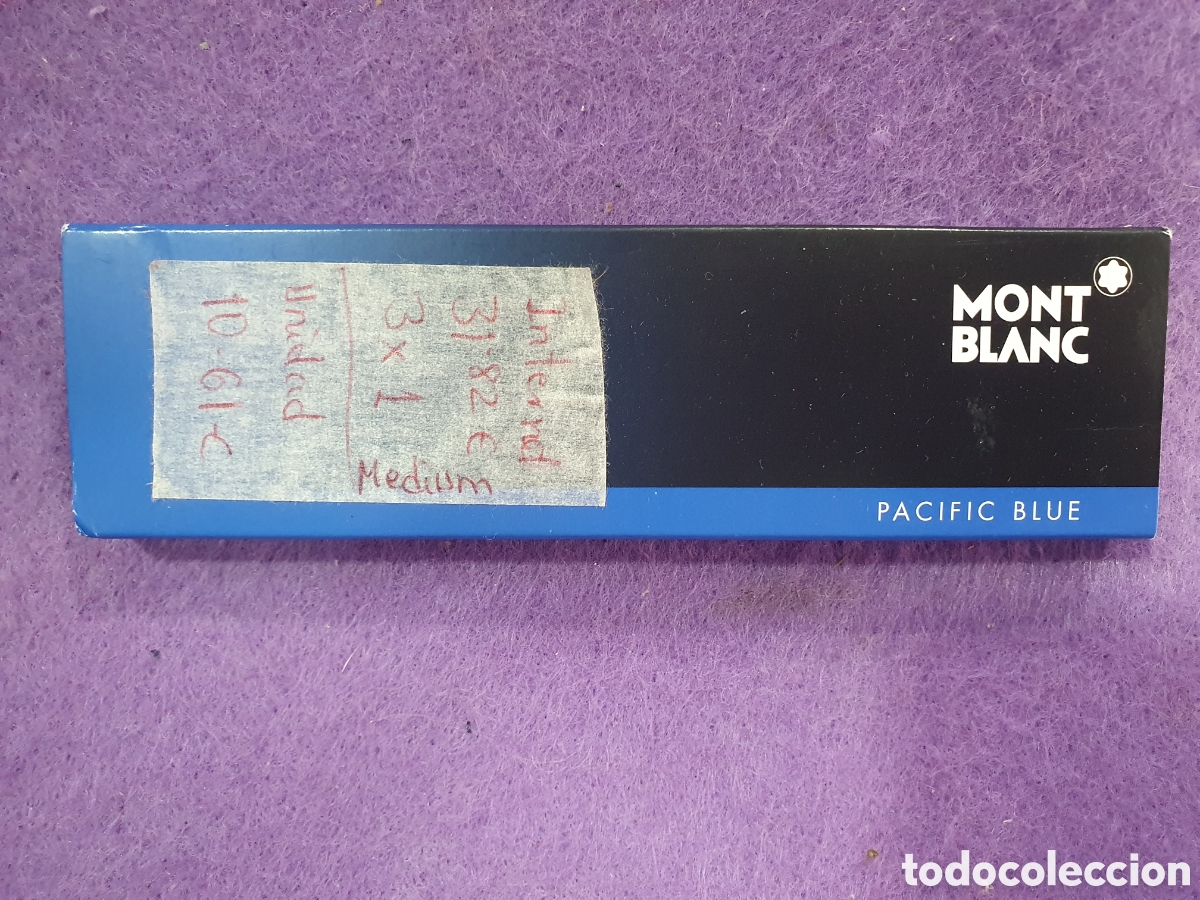 Bol&iacute;grafos antiguos: Pareja de tintas Montblanc. Azul. (L57)