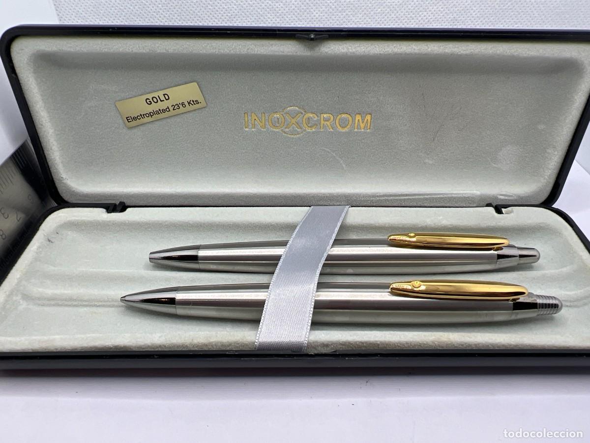 Bol&iacute;grafos antiguos: JUEGO BOLIGRAFO Y PORTAMINAS INOXCROM 77 ESTUCHE