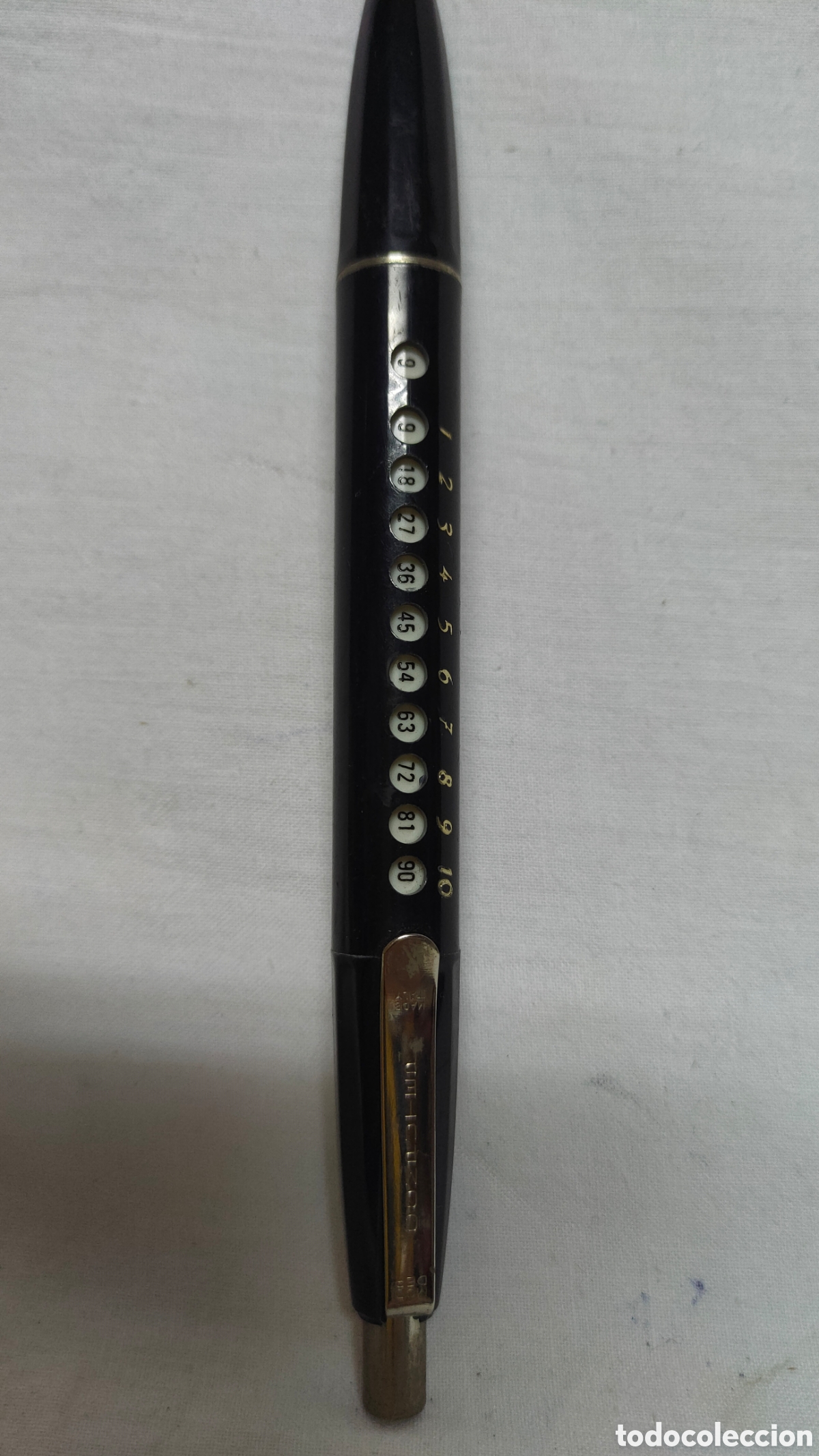 Bol&iacute;grafos antiguos: BOLIGRAFO.CARCASA M&Oacute;VIL CON LAS TABLAS DE MULTIPLICAR.A&Ntilde;OS 70.MADE IN ITALY.COMPUTE