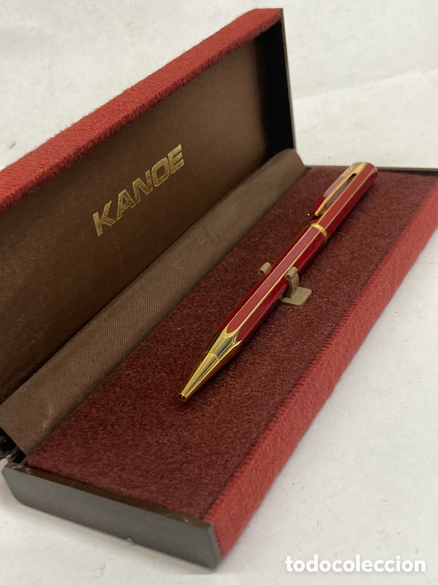 Bol&iacute;grafos antiguos: Portaminas Kanoe cuerpo lacado rojo