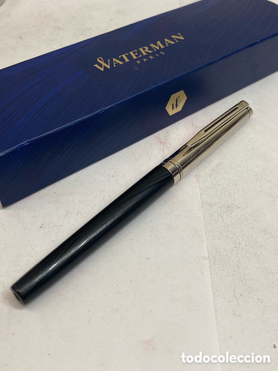 Bol&iacute;grafos antiguos: Reloj Waterman cuerpo celuloide negro